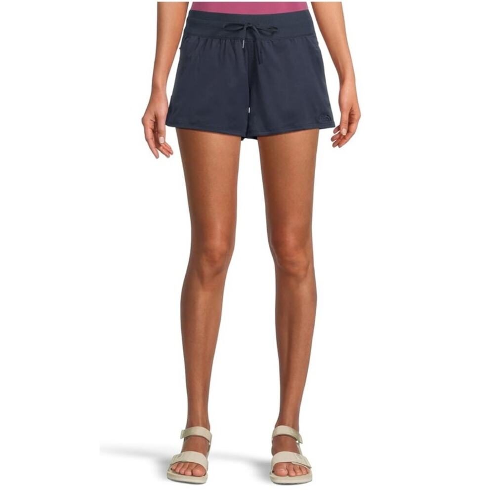 North Face Navy Blue Adjustable Tie Waist Nylon Lightweight Shorts Women's Sz XL